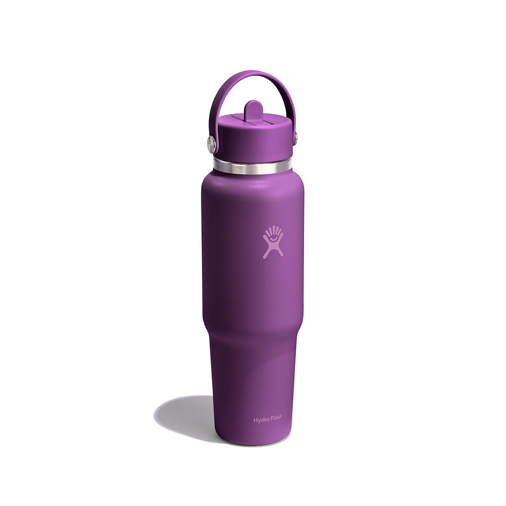Hydro Flask Wide Mouth Flex Straw Cap Travel Bottle 40 oz Beachplum Purple