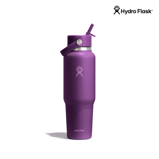Hydro Flask Wide Mouth Flex Straw Cap Travel Bottle 40 oz Beachplum Purple