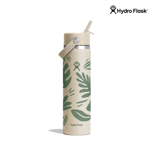 Hydro Flask Wide Mouth Flex Straw Cap 24 oz Botanical Bliss Coconut