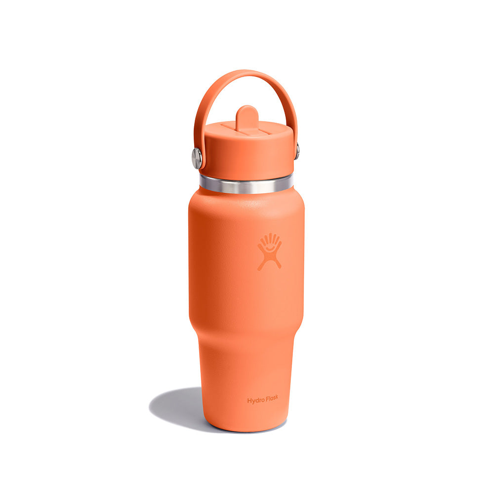 Hydro Flask Wide Mouth Flex Straw Cap Travel Bottle 24 oz Nectar Orange